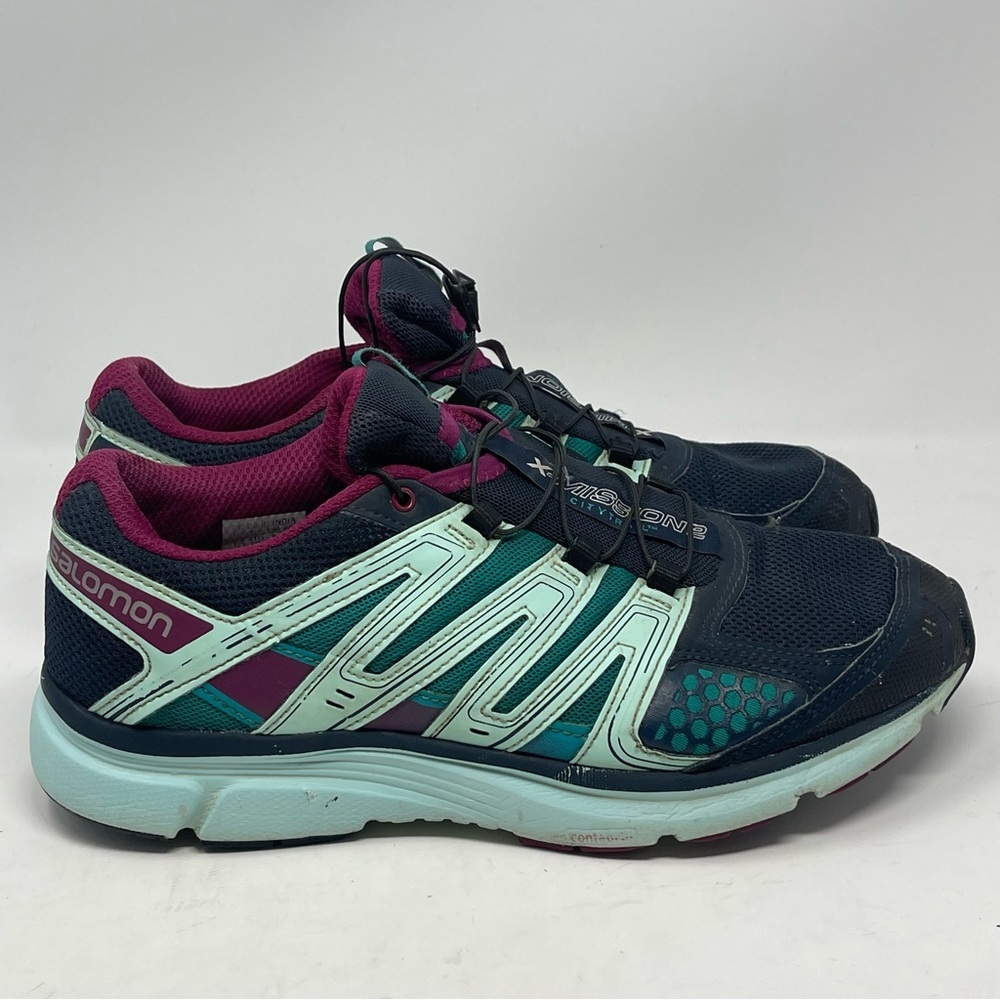 Salomon X Mission 2 Shoes Womens 9 Blue Green Hiking Trail Running Sneakers